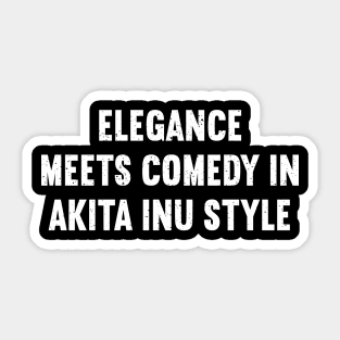 Elegance Meets Comedy in Akita Inu Style Sticker